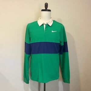 NWT $120 Nike Court Advantage Slam Tennis Polo Shirt Men’s Medium Green Blue